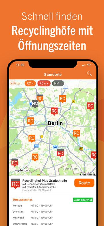 BSR-App Standorte 