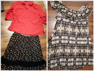 Abbildung: 1 Rock, 1 Kleid, 1 Bluse gr. 42-44 